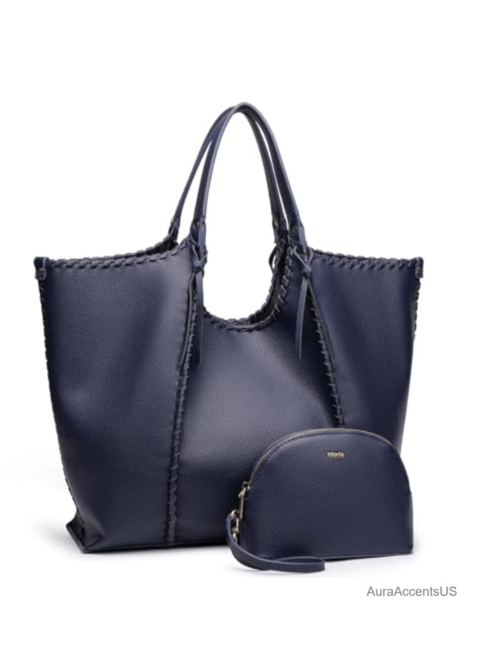 Faux Leather Tote Bag for Women Oversize Shoulder Purse Work Weekender Shopper